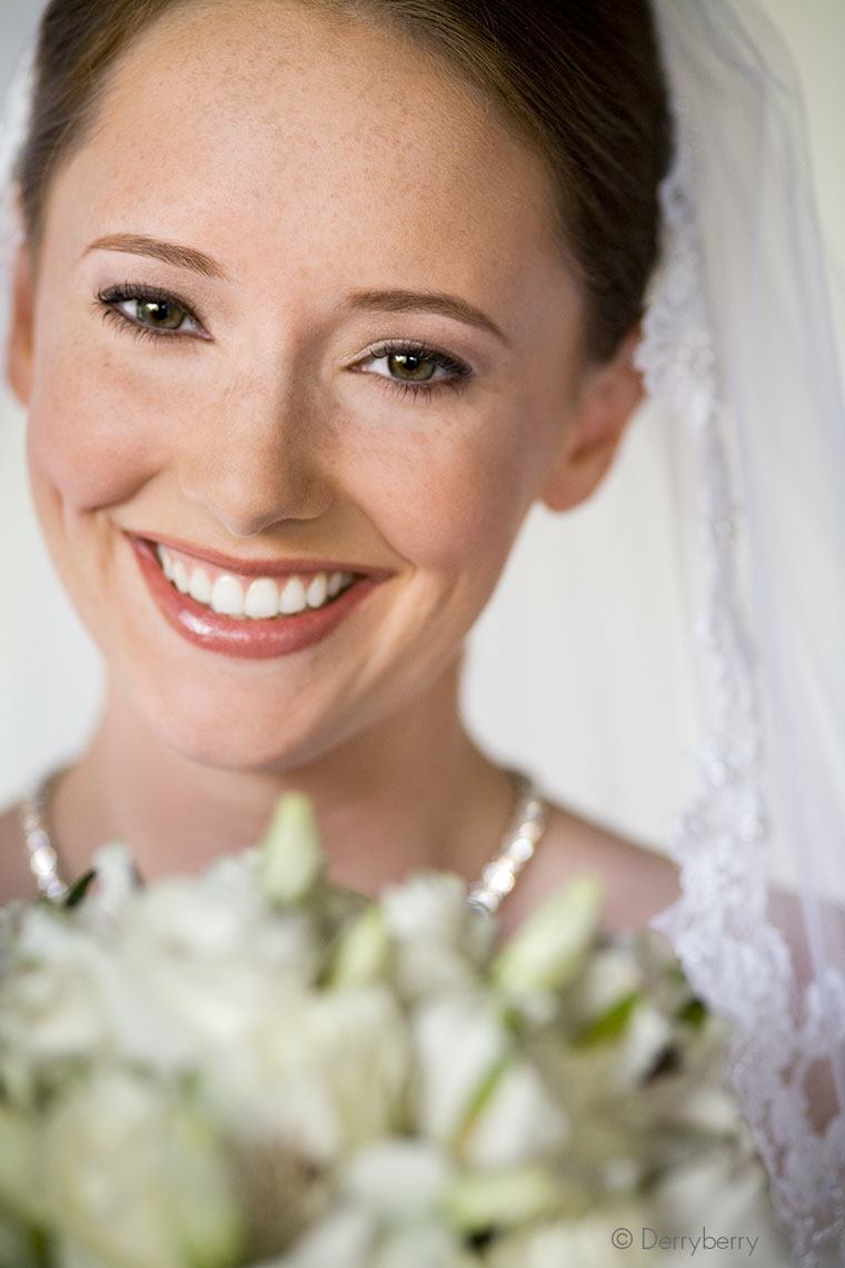 Close-up head shot bridal  portrait of bride Katie Meyer