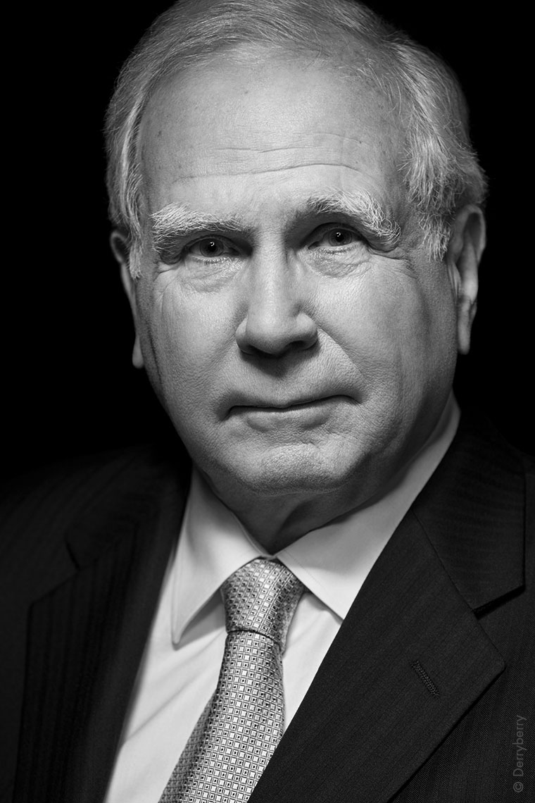 Black and white portrait of Charlie Warren  in Dallas, Texas by photographer John Derryberry Photography
