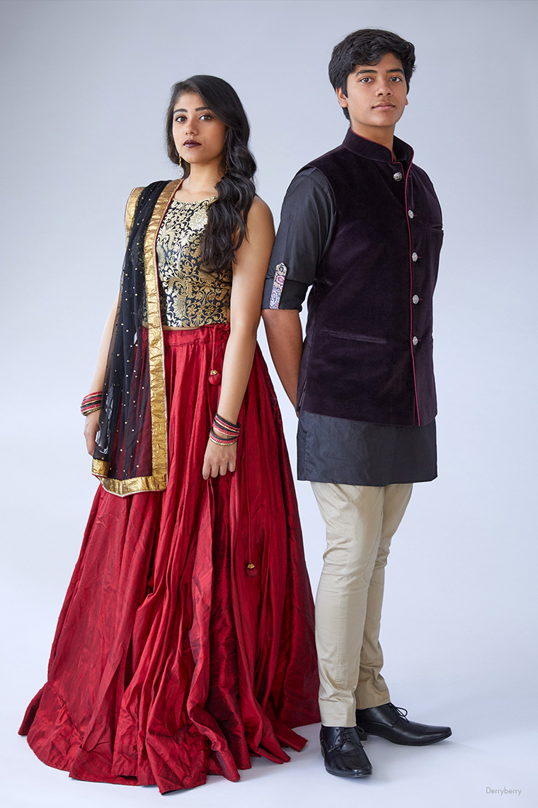 Senior portrait of Sudeep Bhargava with his sister Supriya in Dallas, Texas